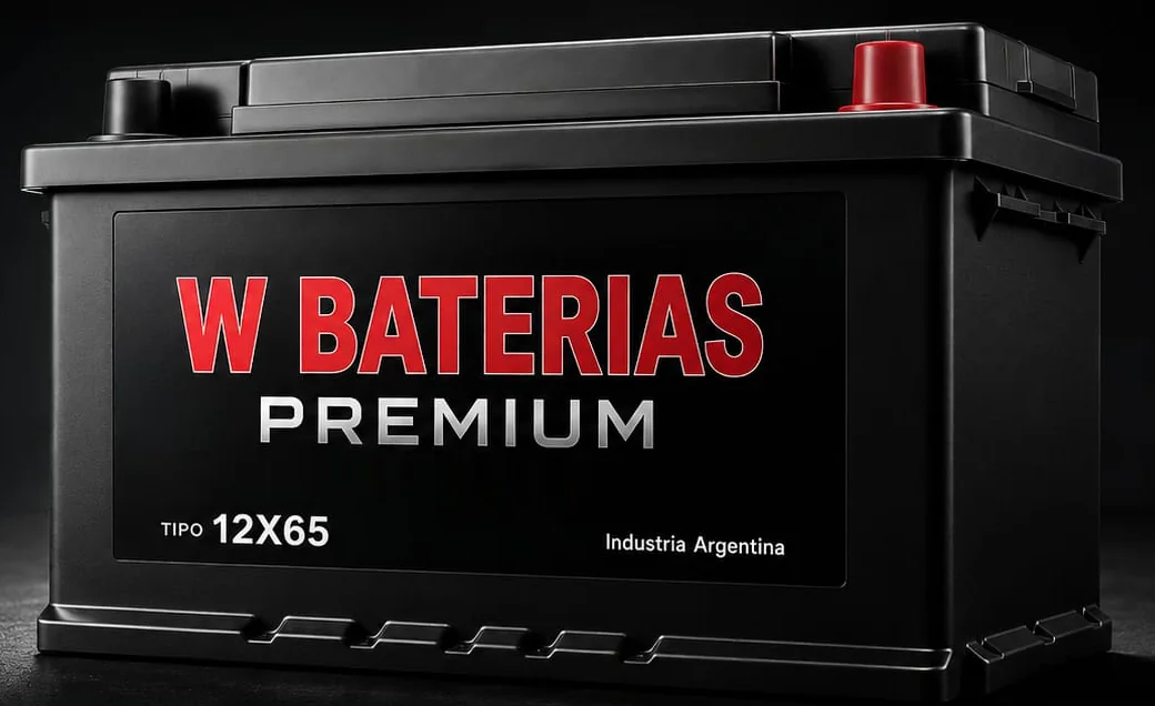 Batería W Baterías Premium, negra con la marca en rojo